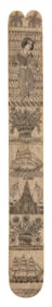 SCRIMSHAW WHALEBONE BUSK 19th Century Length 13".