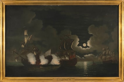 ATTRIBUTED TO RICHARD PATON (United Kingdom, 1717-1791), "The Monmouth Captures the Fondroyant 28th