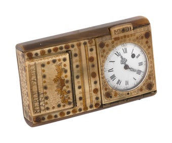 SMALL WATCH HUTCH, POSSIBLY NAPOLEONIC PRISONER-OF-WAR Early 19th Century Case height 3.75". Width