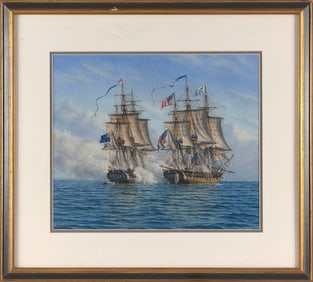 MARK RICHARD MYERS (California/United Kingdom, 1945-), Battle between the Chesapeake and the