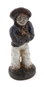 SCARCE JACQUES OF LONDON SAILOR WITH PIGTAIL CAST IRON DOORSTOP, Early 19th Century Height 9". Width
