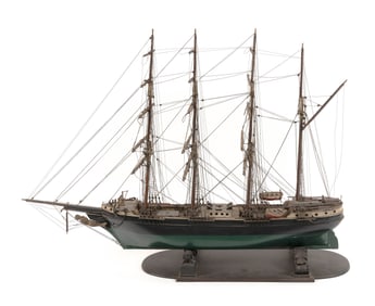 MODEL OF THE "COLUMBIA" OF PORTLAND, MAINE 19th Century Height 28.5". Length approx. 43.5".