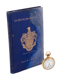 CAPTAIN BENJAMIN J. WILLARD PRESENTATION POCKET WATCH AND BOOK Book 9.25" x 6".