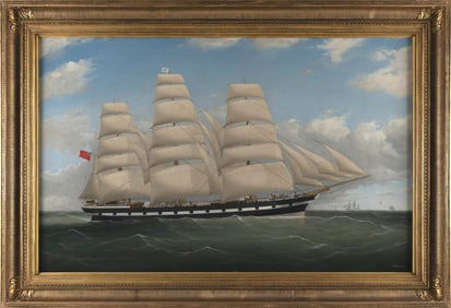 FREDERIK TUDGAY (England, 1841-1921), The English clipper Cathcart under full sail., Oil on canvas,