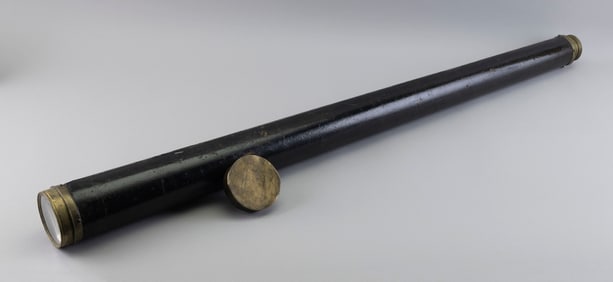 LARGE SINGLE-DRAW TELESCOPE Mid-19th Century Length closed 44".