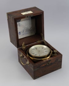 NEGUS CHRONOMETER New York, 19th Century Case height 8". Width 7.25". Depth 7.25".