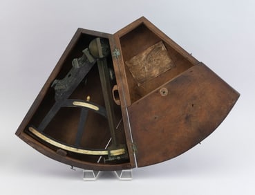 CASED SPENCER BROWNING SEXTANT London, Mid-19th Century Case length 15.5". Width 14".
