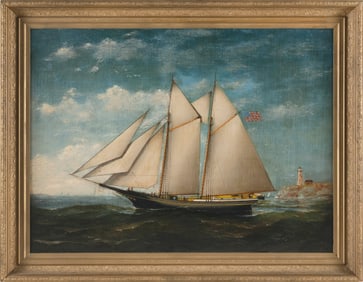 JOHN WELLS STANCLIFF (Connecticut, 1814-1879), The schooner Mary C. Elliott., Oil on canvas, 24" x