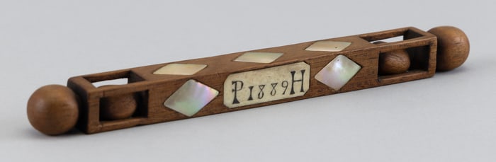 WOOD, IVORY AND MOTHER-OF-PEARL WHIMSY, PROBABLY SAILOR-MADE Late 19th Century Length 10.25".