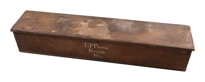 RARE PAINTED CHESTNUT CHART BOX 19th Century Height 10". Width 55". Depth 11".