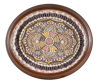 SAILOR'S VALENTINE 19th/20th Century Valentine approx. 16" x 19". Framed 20" x 23".