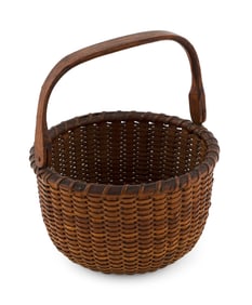 SHERWIN P. BOYER NANTUCKET BASKET Nantucket, Massachusetts, 1907-1964 Basket height 3.25". Diameter