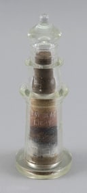 "GAY HEAD LIGHT" GLASS AND SAND PAPERWEIGHT Early 20th Century Height 6".