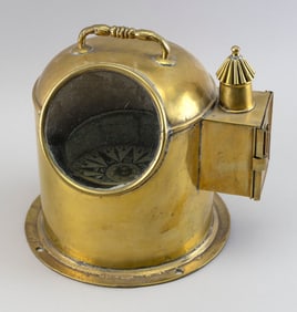 BRASS LIGHTBOAT BINNACLE Late 19th Century Height 10".