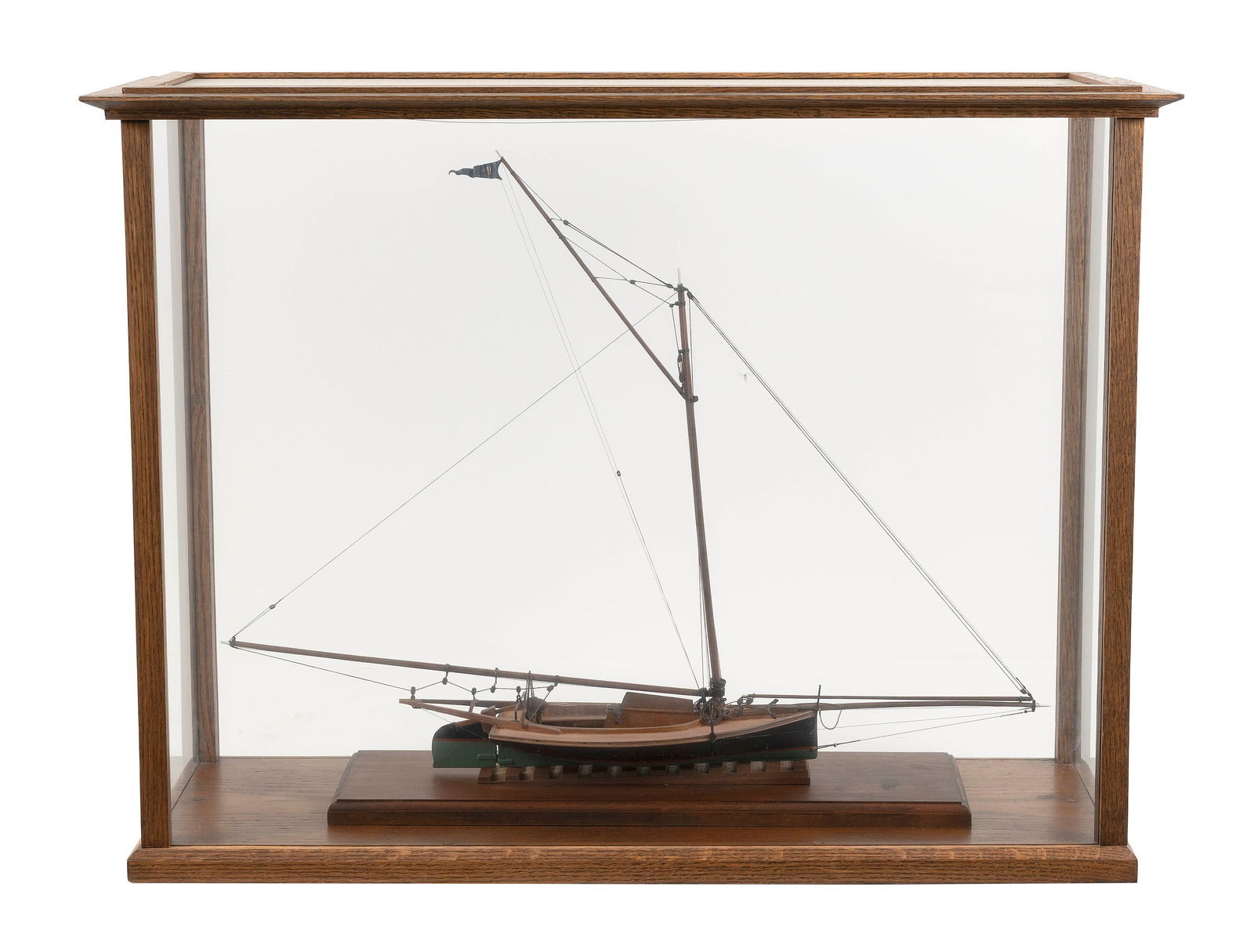 CASED MODEL OF A SANDBAG 20th Century Case height 25.5". Length 33". Width 12". (1 of 2)