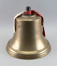 BRONZE BELL FROM THE PILOT BOAT "NEW YORK" Late 19th Century Height 13". Diameter 13".
