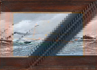 ANTONIO NICOLO GASPARO JACOBSEN (New York/New Jersey/Denmark, 1850-1921), The steam/sail ship