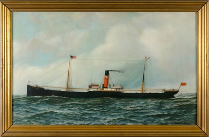 ANTONIO NICOLO GASPARO JACOBSEN (New York/New Jersey/Denmark, 1850-1921), The steam/sail ship