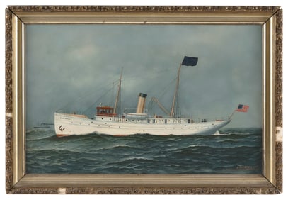 ANTONIO NICOLO GASPARO JACOBSEN (New York/New Jersey/Denmark, 1850-1921), Portrait of the steam/sail