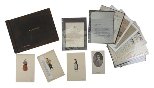 LEATHER-BOUND ALBUM OF PHOTOS OF THE M.S. "SATURNIA" OF THE COSULICH LINE New York, Early 20th