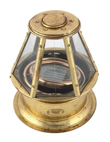 RARE PERKO STARLIGHT COMPASS Early 20th Century Total height 10". Diameter 9.5".