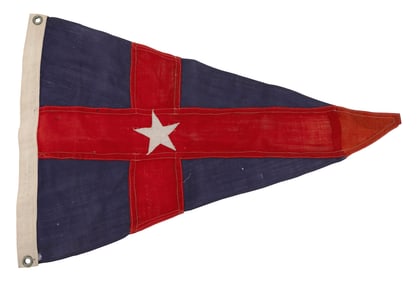 NEW YORK YACHT CLUB BURGEE Circa 1930 Approx. 20" x 30".