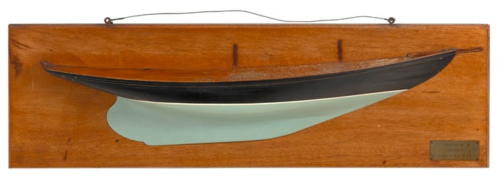 MOUNTED HALF HULL MODEL OF THE "SACHEM II" America, 20th Century