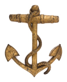 CAST IRON FOULED ANCHOR WALL PLAQUE Circa 1880-1890 Height 16.5". Width 12.5".