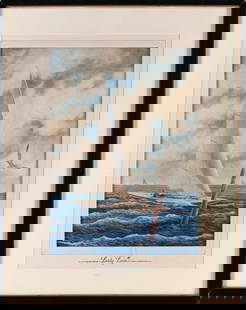JESSE HARRISON MASON (Maryland, 1891-1969), "Lusty Loon III"., Watercolor on paper, 18.25" x 13.25": JESSE HARRISON MASONMaryland, 1891-1969"Lusty Loon III". Signed lower right "Jesse Harrison Mason". Titled on mat.Watercolor on paper, 18.25" x 13.25" sight. Framed 28" x 22".