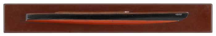 RARE MOUNTED HALF HULL MODEL OF THE SPEEDBOAT "DIXIE" Early 20th Century Backboard 4.25" x 27".