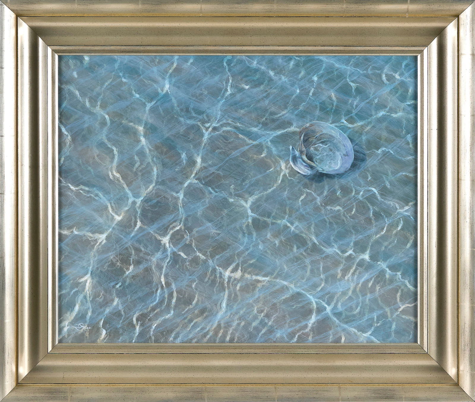 DEL-BOURREE BACH (Connecticut/New York, 1953-), "Blue Water Shallows"., Acrylic on board, 16" x 20".