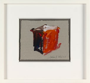 BARBARA E. COHEN (New York/Massachusetts, 1949-), "NYC Dumpster"., Gouache on paper, 5.25" x 6.5".