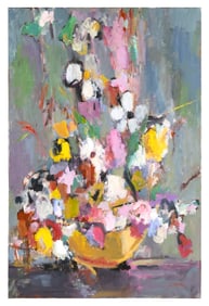 JULIAN CARDINAL (Massachusetts/Vermont, 1989-), "August Bouquet"., Oil on canvas, 36" x 24".