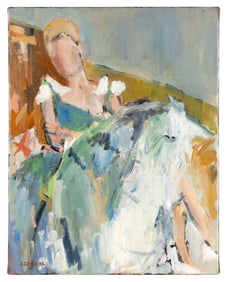 JULIAN CARDINAL (Massachusetts/Vermont, 1989-), "Lazy Afternoon"., Oil on canvas, 20" x 16".
