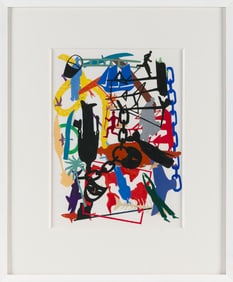 TIMOTHY W. WOODMAN, JR. (Massachusetts, 1952-2018), "Signs and Symbols (I)"., Gouache on paper, 11"