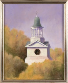 JOHN DANIEL NEUBAUER (New York, 1953-), Church tower., Oil on canvas, 20.25" x 16". Framed.