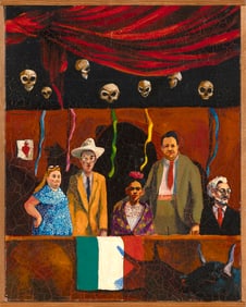MICHAEL COSTELLO (Massachusetts, Contemporary), "Brenda with Bill Burroughs, Frida Kahlo, Diego