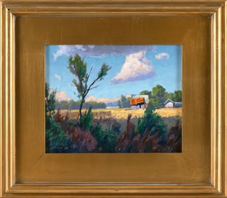TAYLOR LYNDE (Montana, 1970-), "Summer Rust"., Oil on canvas board, 8" x 10". Framed 14" x 16".