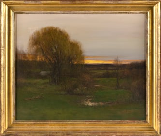 DENNIS SHEEHAN (New Hampshire/Massachusetts, 1950-), Dusk., Oil on canvas, 20" x 24". Framed 24" x