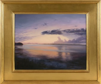 ARNOLD J. DESMARAIS (Massachusetts, 1952-), Lavender sky., Oil on board, 16" x 20". Framed 24" x