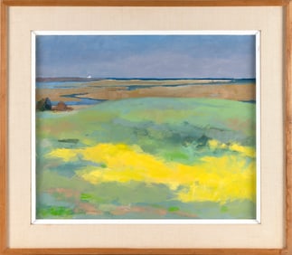 BARBARA A. MELCHER (Massachusetts, 1927-2014), "Overlooking the Marsh, Eastham"., Oil on canvas, 20"