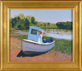 HERB EDWARDS (New Jersey/New Mexico/Massachusetts, 1940-), Wellfleet boat., Oil on canvas, 20" x