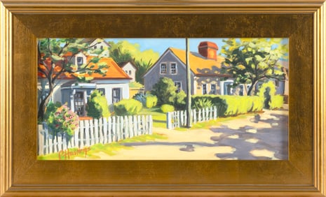 PAUL HASTINGS (North Carolina, Contemporary), "Morning on Bradford Street"., Oil on canvas, 10" x