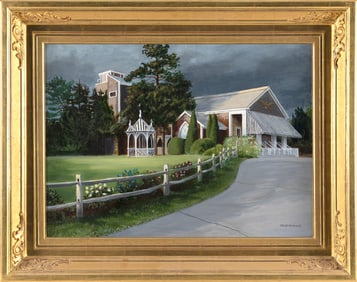 DAVID GROSE (Massachusetts, 1922-2016), Cape Playhouse., Oil on board, 16" x 22". Framed 22" x 28".
