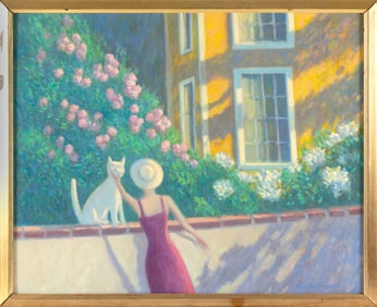 DOUGLAS W. TURNER (Massachusetts, 1941-), "Passing Friends"., Oil on canvas, 24" x 30". Framed 26" x
