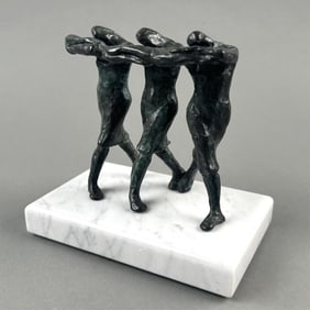 WALTER HORAK (Massachusetts/Rhode Island, Contemporary), "Dream Walk", three posed dancers., Bronze,