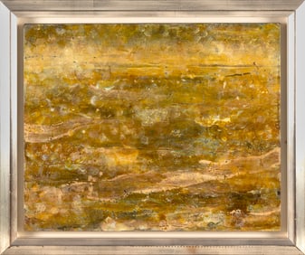 ERIN PARISH (New York, 1966-), "Cousin"., Oil and mixed media on linen, 18" x 22". Framed 22" x 27".