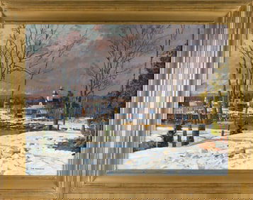 THOMAS MICHAEL NICHOLAS (Maine/Massachusetts, 1963-), "The Clearing Storm, Essex"., Oil on canvas,