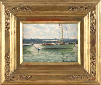 JOSEPH MCGURL (Massachusetts, 1958-), "Plein Air, Morning Calm"., Oil on panel, 5" x 7". Framed 10"