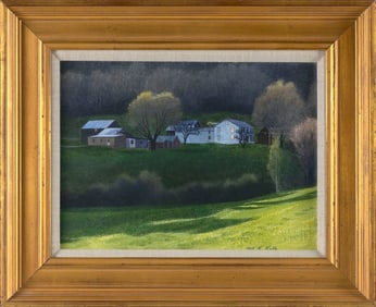 KATHLEEN KOLB (Vermont/Ohio, 1954-), "Spring Evening"., Watercolor, 11" x 15" sight. Framed 17.5" x